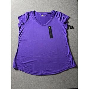 Xersion Womens Pullover T-Shirt V-Neck Purple Size Slim Fit Extra Large Workout